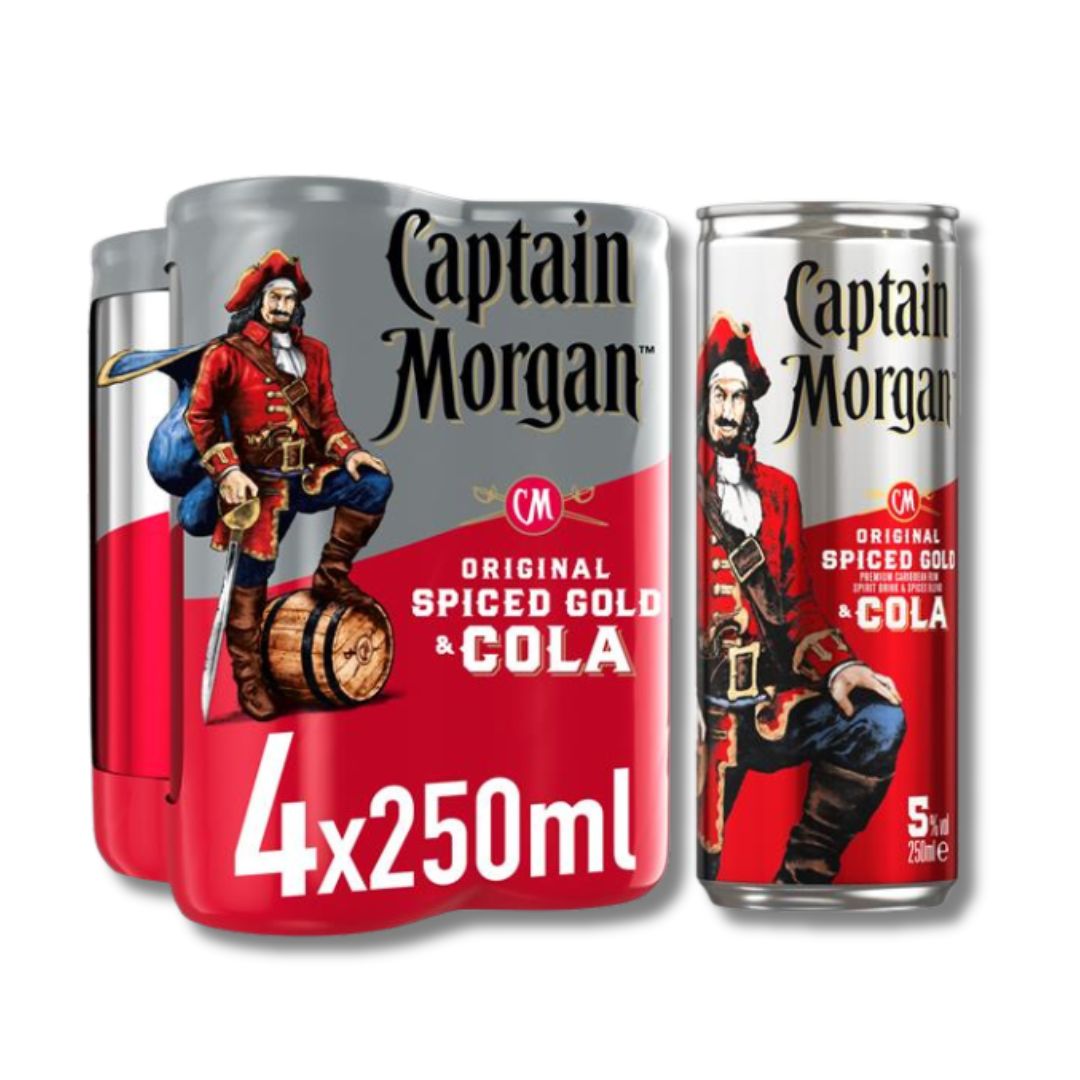 Captain Morgan & Cola 4 Pack Can