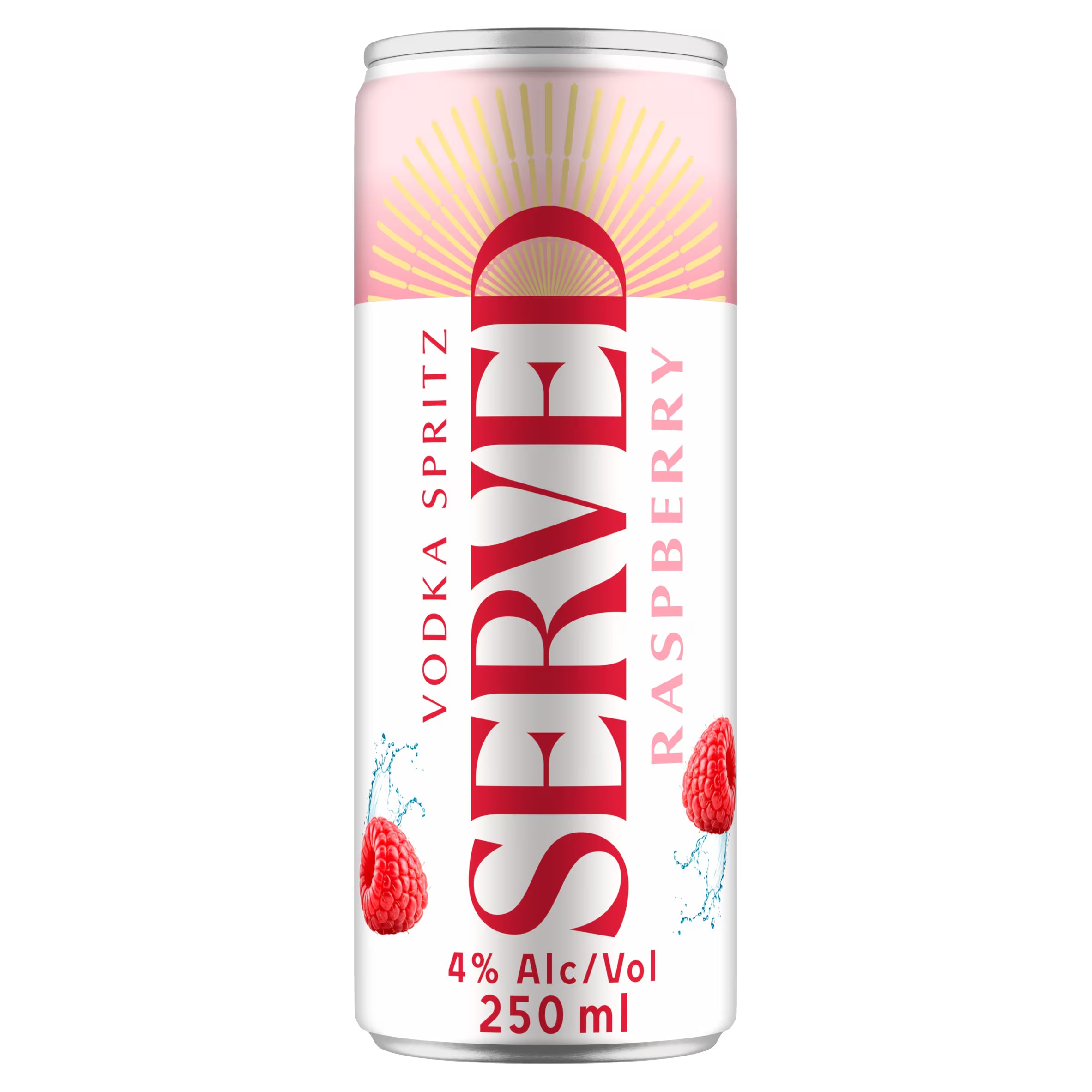 Served Vodka Spritz Raspberry 250ml Can