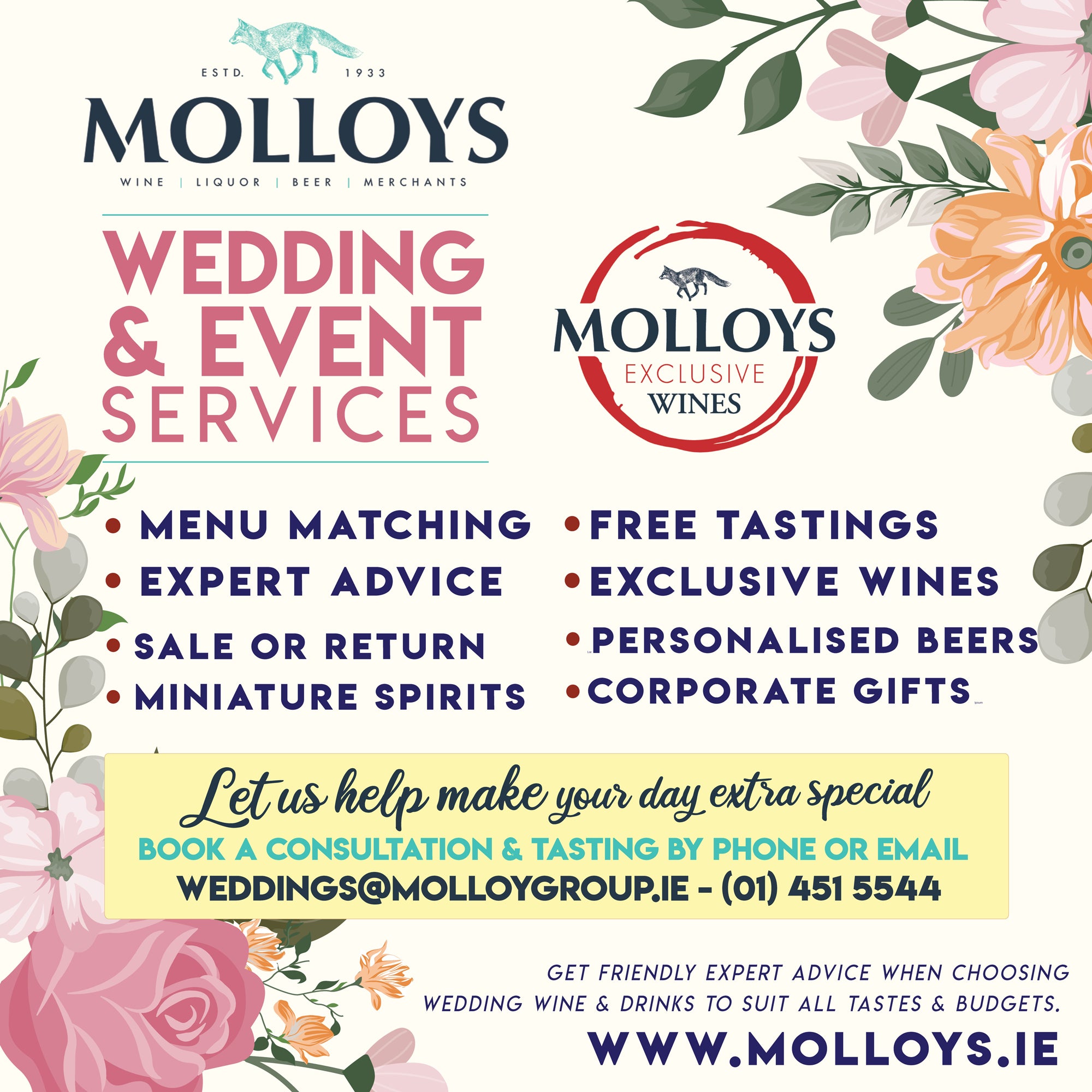 Molloys Wedding Wines & Party Service