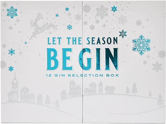 12 Gin Selection Box 12 x 5cl Miniatures "Let The Season Be-Gin"