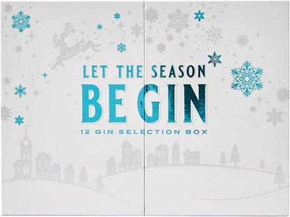 12 Gin Selection Box 12 x 5cl Miniatures "Let The Season Be-Gin"