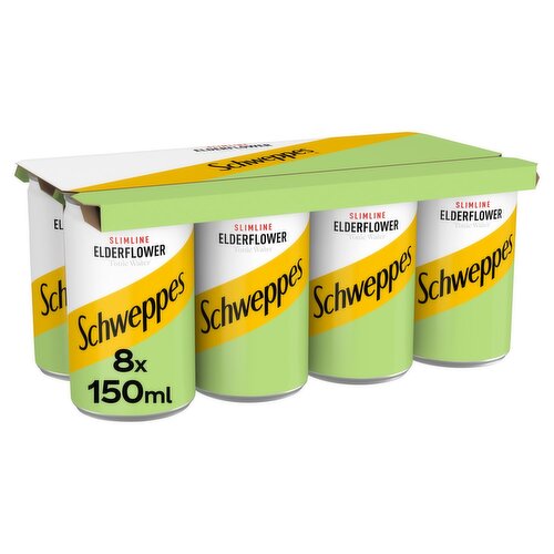 Schweppes Elderflower Slim Tonic Water 8 x 150ml