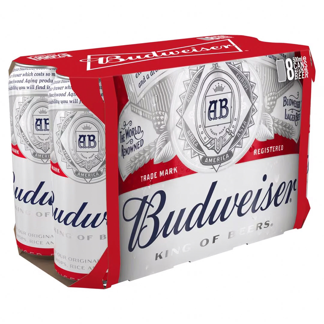 Budweiser 8 Pack 500ml Cans