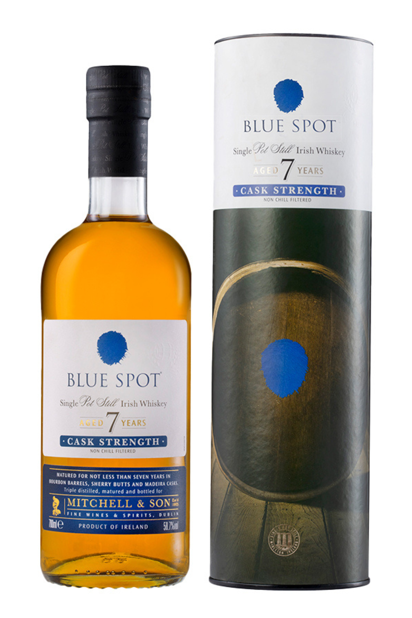 Blue Spot Single Pot Still Irish Whiskey 7 year old cask strength 58.9%