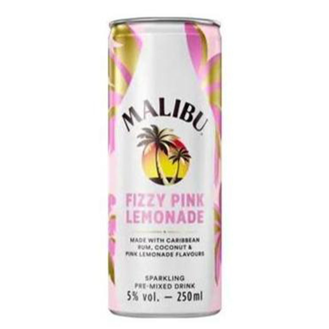 Malibu Fizzy Pink Lemonade 25cl Can