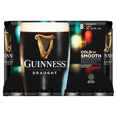 Guinness Draught 8 Pack 500ml Cans