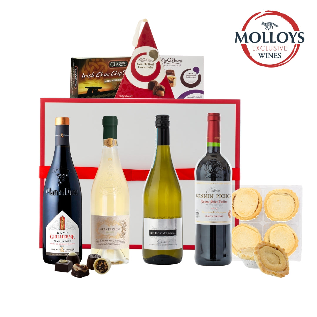 Season’s Greetings Hamper – Wine, Prosecco, Mince Pies &amp; Chocolates