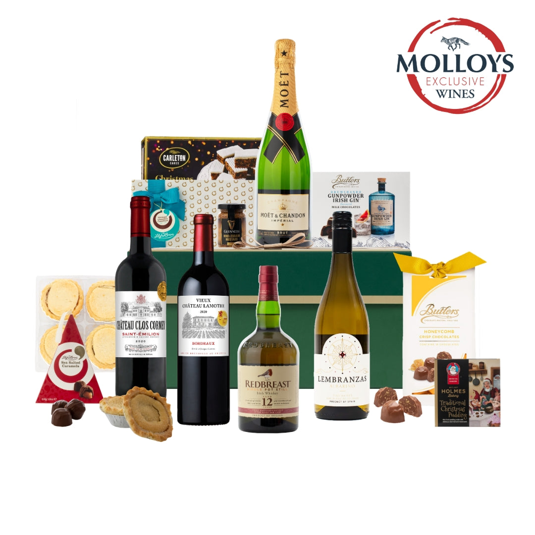 Sapphire Christmas Hamper – Champagne, Bordeaux, Redbreast 12 &amp; Treats