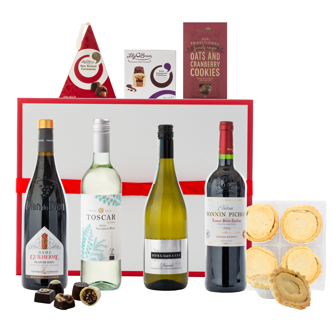 Season’s Greetings Hamper – Wine, Prosecco, Mince Pies & Chocolates