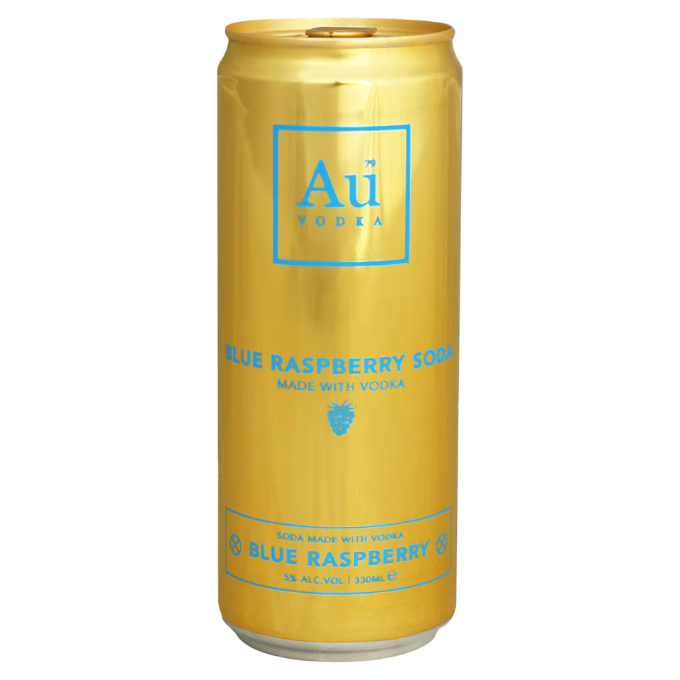 Au Vodka Blue Raspberry 33cl Can 5%