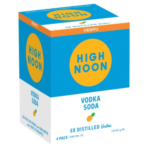 High Noon Vodka Soda Pineapple 4pk Can