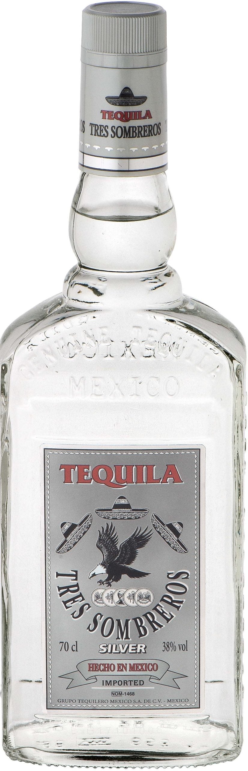 Tres Sombreros Silver Tequilla 70cl
