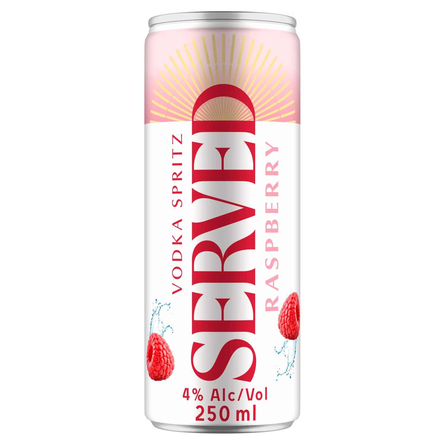 Served Vodka Spritz Raspberry 250ml Can