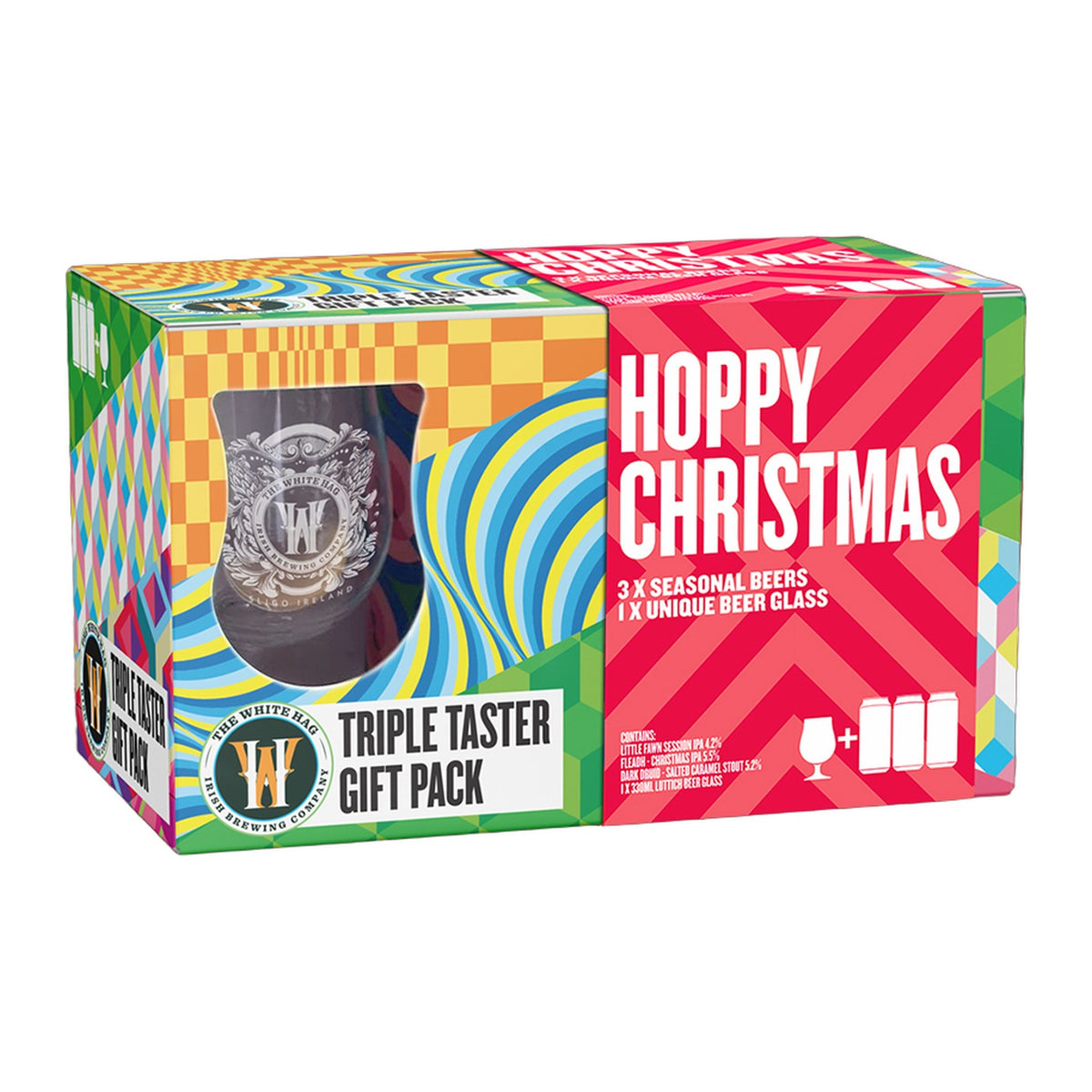 White Hag Hoppy Christmas Box with Glass - 3 x 440ml Can