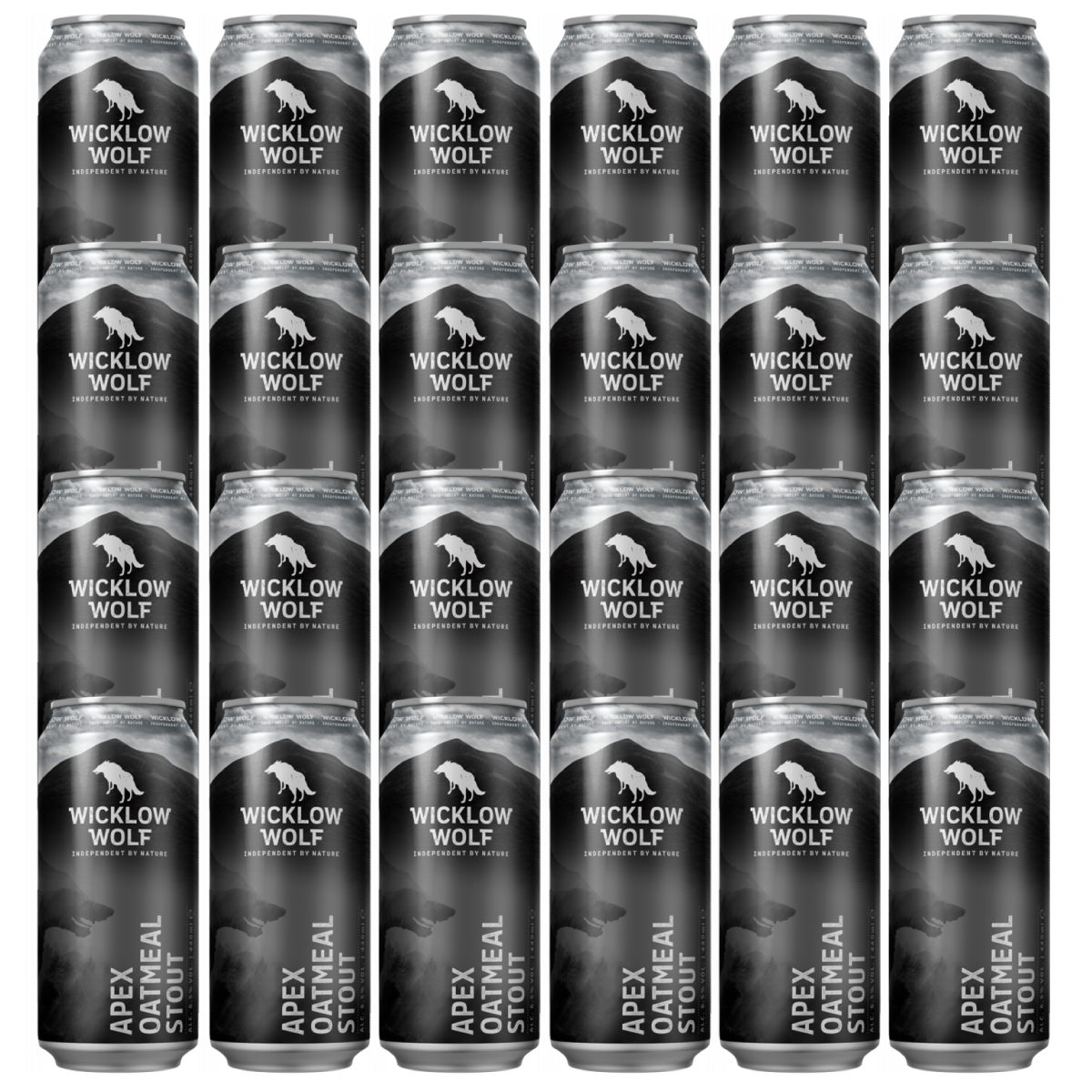 24* Wicklow Wolf Apex Oatmeal Stout 44cl Cans 6.5%