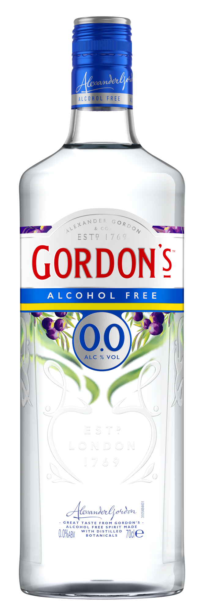 Gordon\'s Molloys Gin 70cl Liquor Alcohol Free 0.0% Stores -