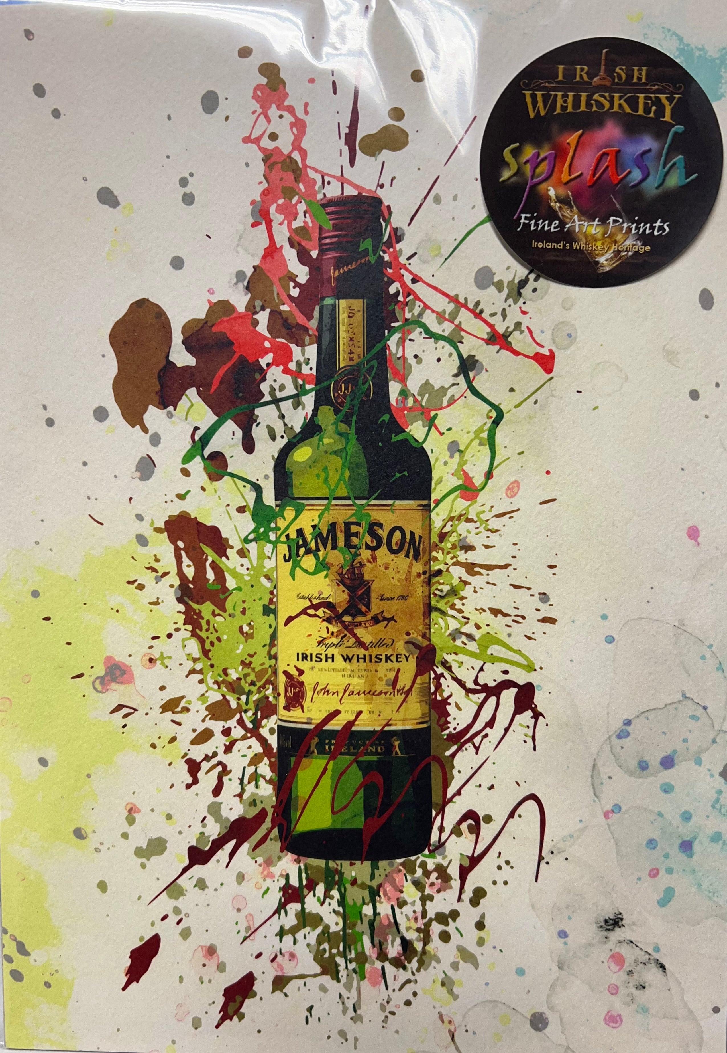 Irish Whiskey Splash Art A4