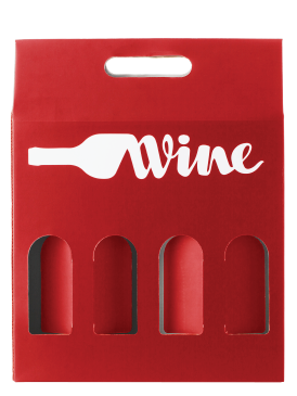 4 Bottle Wine Gift Box - Red