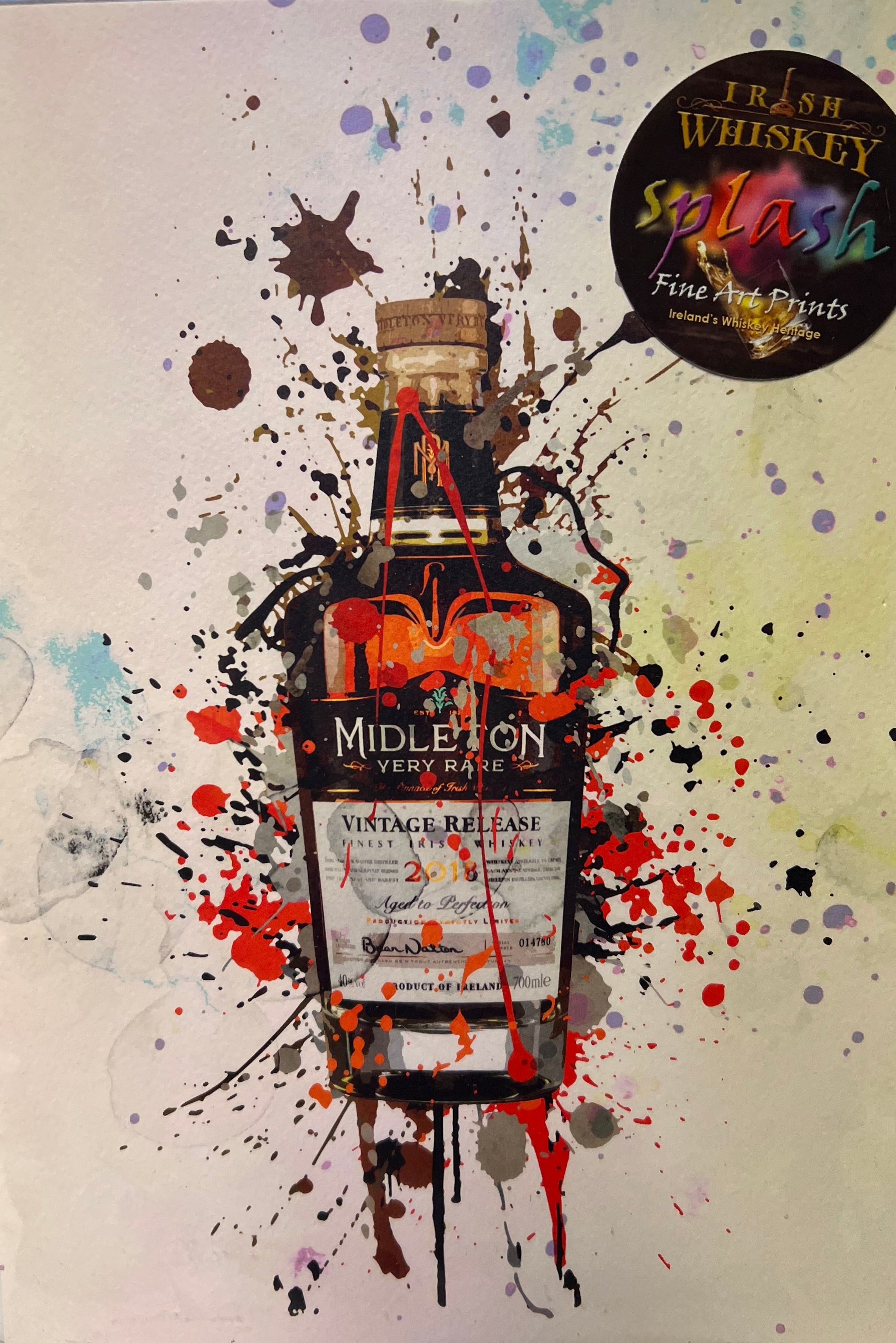 Irish Whiskey Splash Art A4