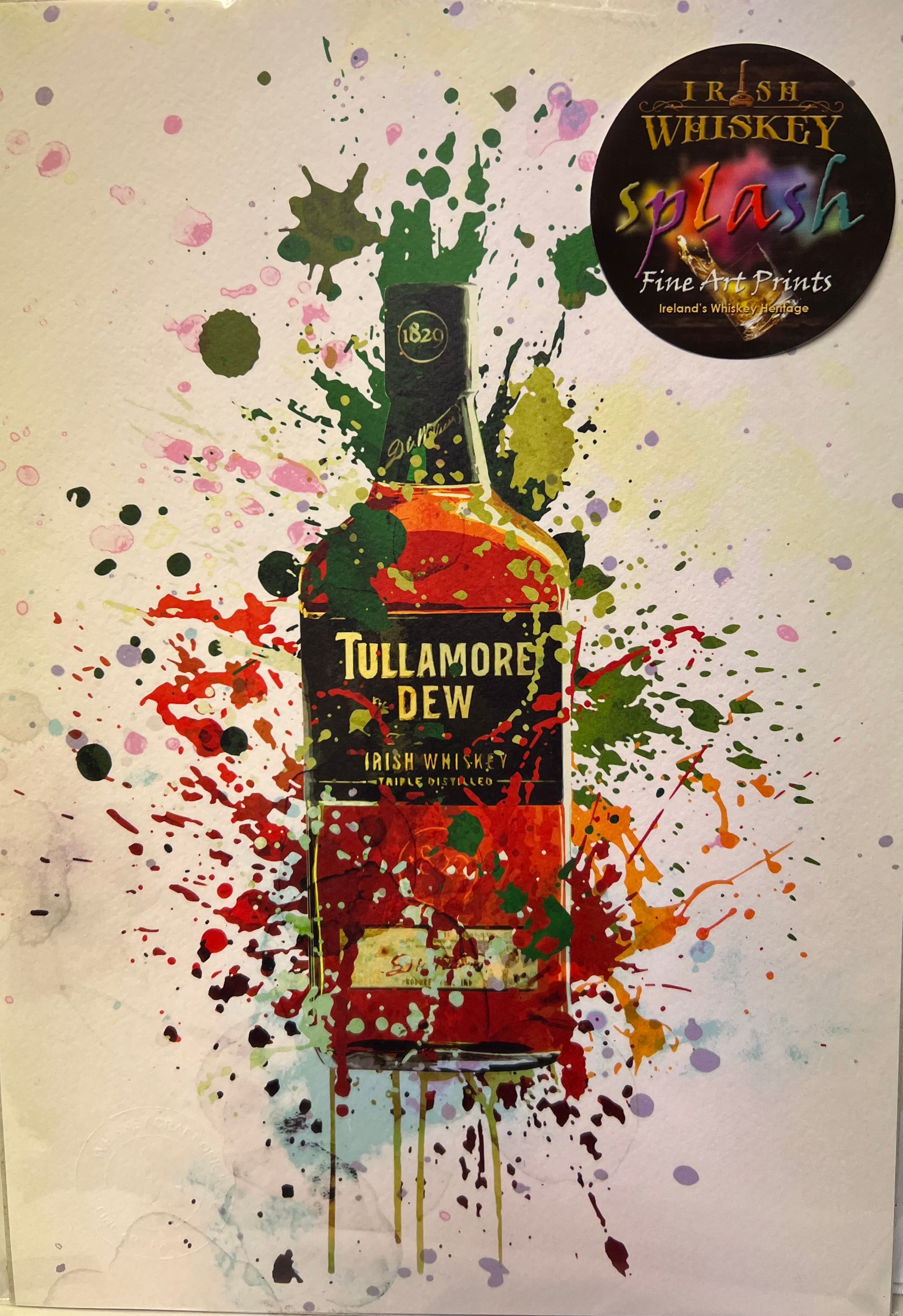 Irish Whiskey Splash Art A4