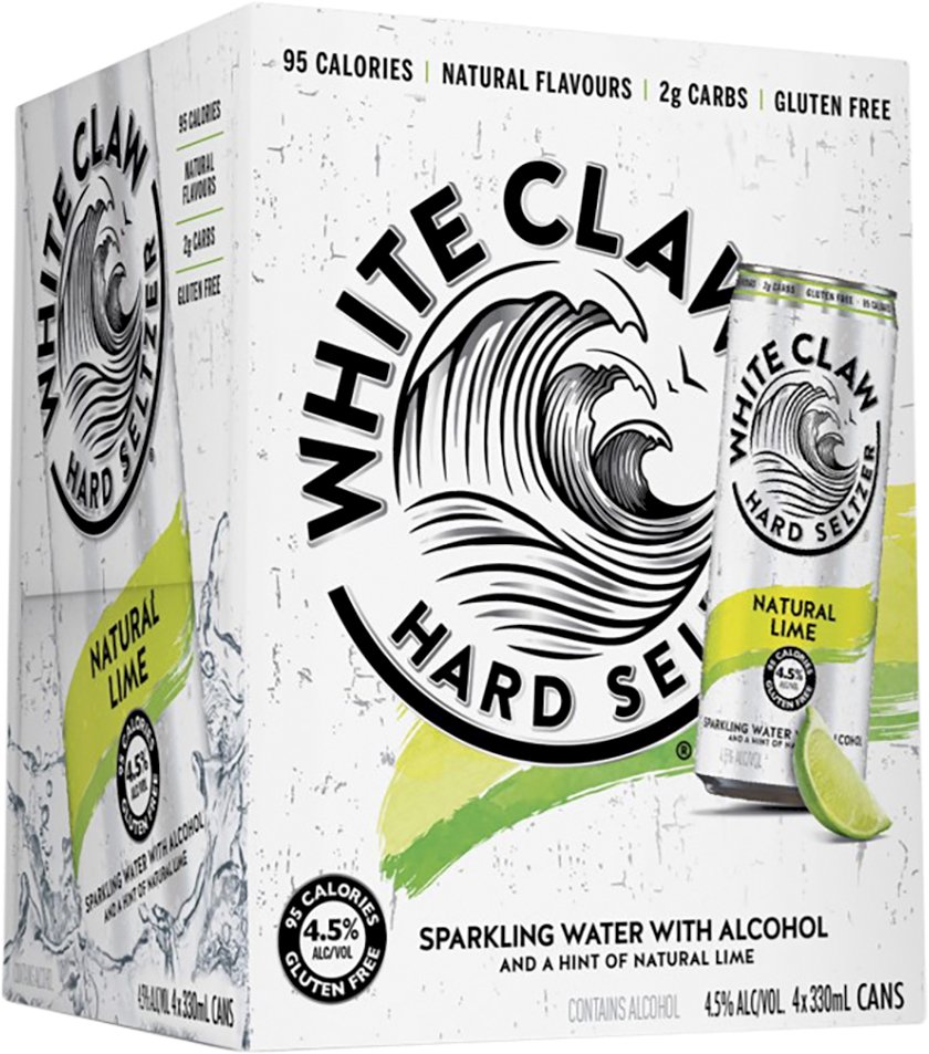 White Claw Natural Lime 4 Pack 33cl Can